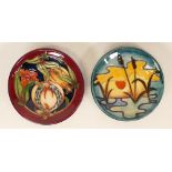 Moorcroft Plevriana Coaster, designed by Rachel Bishop, dated 2003, together with Moorcroft Reeds at
