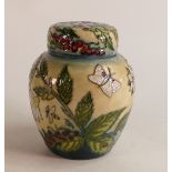 Moorcroft Fruit Garden ginger jar. Height 16cm ( silver lined)