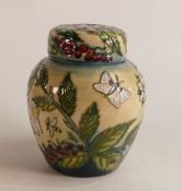 Moorcroft Fruit Garden ginger jar. Height 16cm ( silver lined)