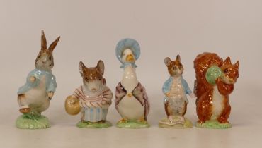 Beswick Beatrix Potter BP3 figures to include Squirrel Nutkin, Johnny Town-Mouse, Jemima Puddleduck,