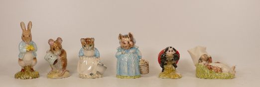 Royal Albert Beatrix Potter figures to include Mother Ladybird , Aunt Pettitoes , Benjamin wakes