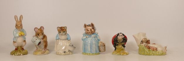 Royal Albert Beatrix Potter figures to include Mother Ladybird , Aunt Pettitoes , Benjamin wakes