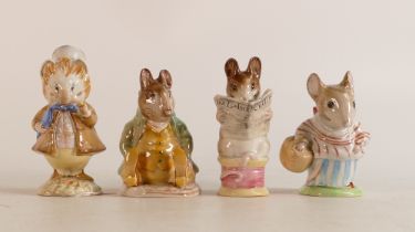 Four Beswick Beatrix Potter BP2 figures to include Mrs. Tittlemouse, Tailor of Gloucester, Samuel