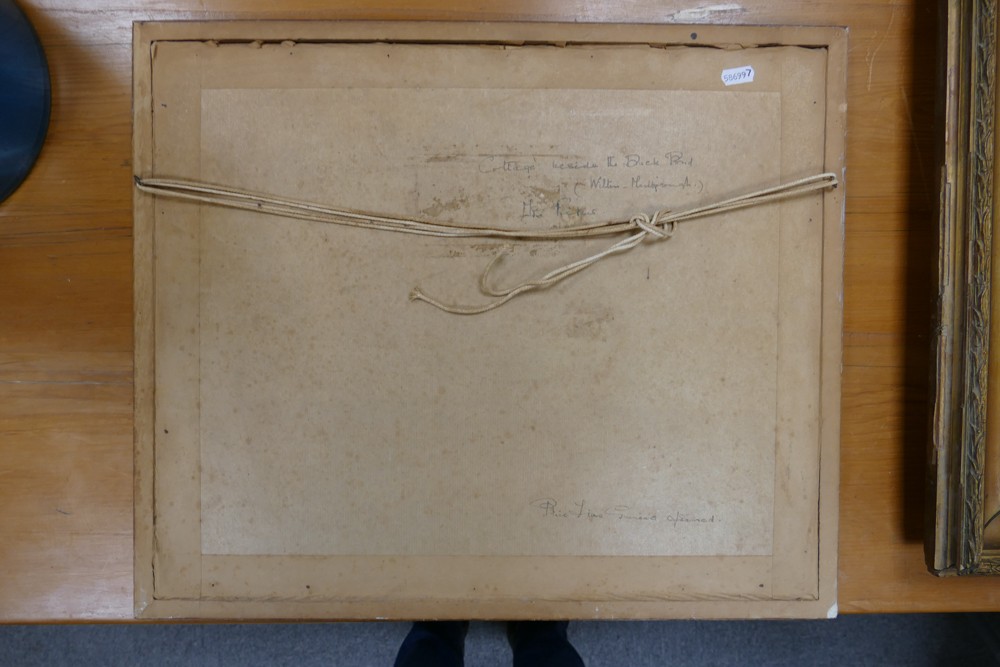 'Cottage beside the Duck Pond (Wilton-Marlborough)', watercolour on paper. Framed behind glass, - Image 4 of 4