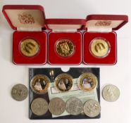 A collection of commemorative coins including Ansells 100 Famous Brummies 1989, St Pauls medal, 3