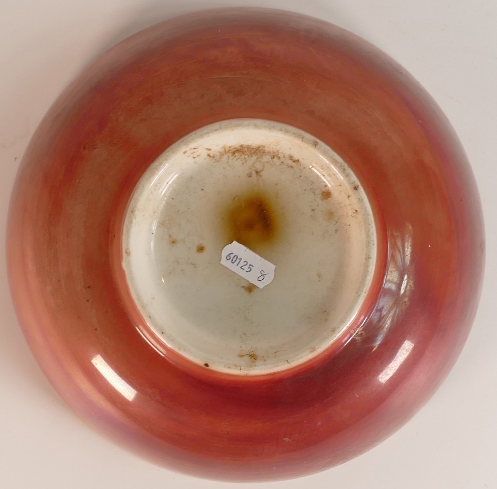 Jonathan Cox Ceramics vibrantly decorated fruit bowl with lustre wild bird decoration, diameter 25. - Image 2 of 4