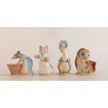 Four Beswick Beatrix Potter BP2 figures to include Old Mr Brown, Tabitha Twitchit, Anna Maria and