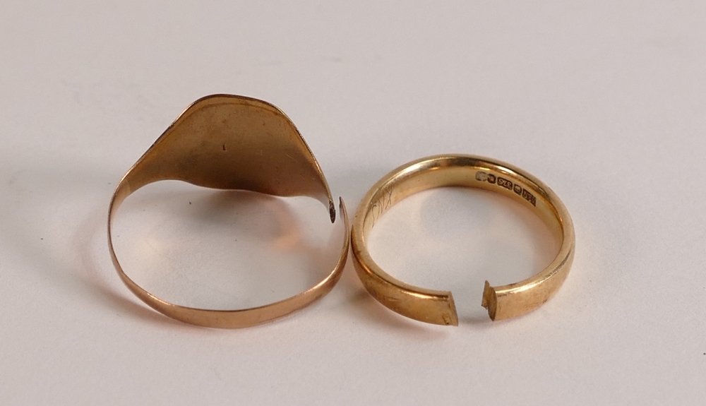 2 x 9ct gold rings, both damaged for scrap, 4.7g. - Image 2 of 3