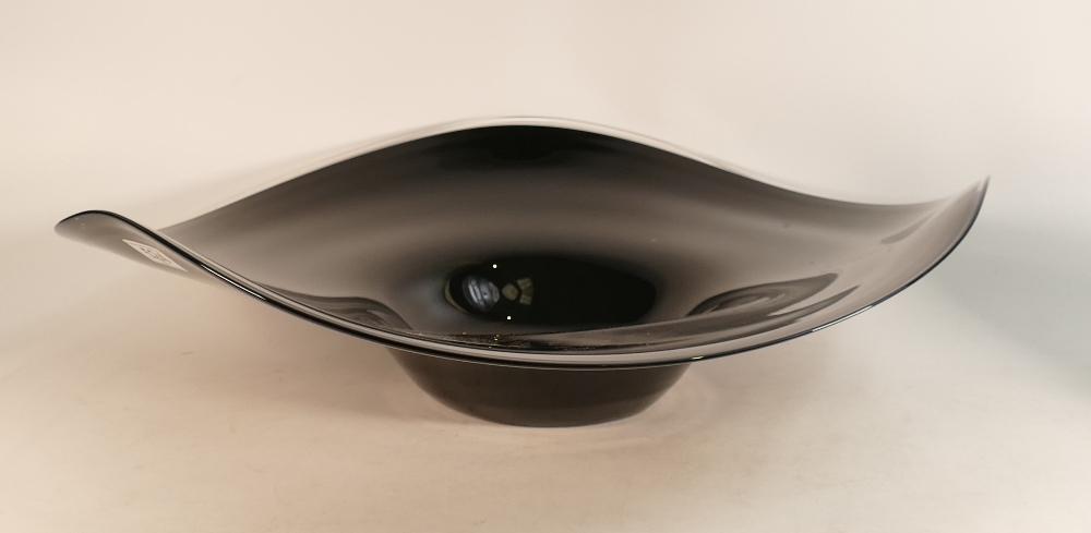 Large modern black studio glass bowl. Diameter 57cm