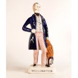 Mid-Victorian Staffordshire figure depicting Arthur Wellesley, The Duke of Wellington. Firing