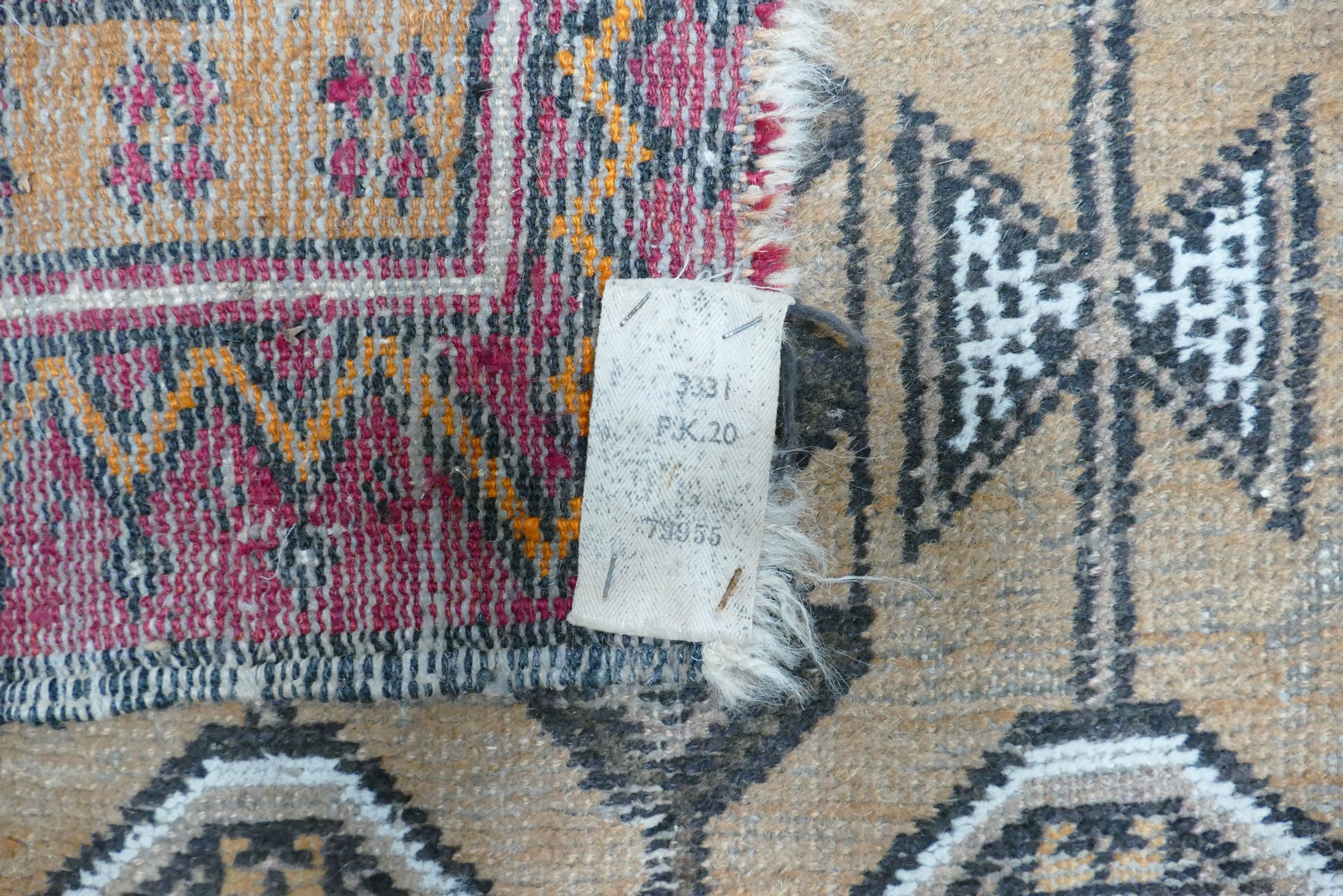 A Distressed Afghan Style Prayer Rug. Wear and fraying noted. Length: 138cm Width: 90cm - Image 2 of 2