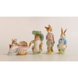 Four Beswick Beatrix Potter BP2 figures to include Peter Rabbit, Foxy Whiskered Gentlemen,