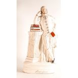 Large mid-Victorian Staffordshire figure of William Shakespeare. Modelled after figures made at
