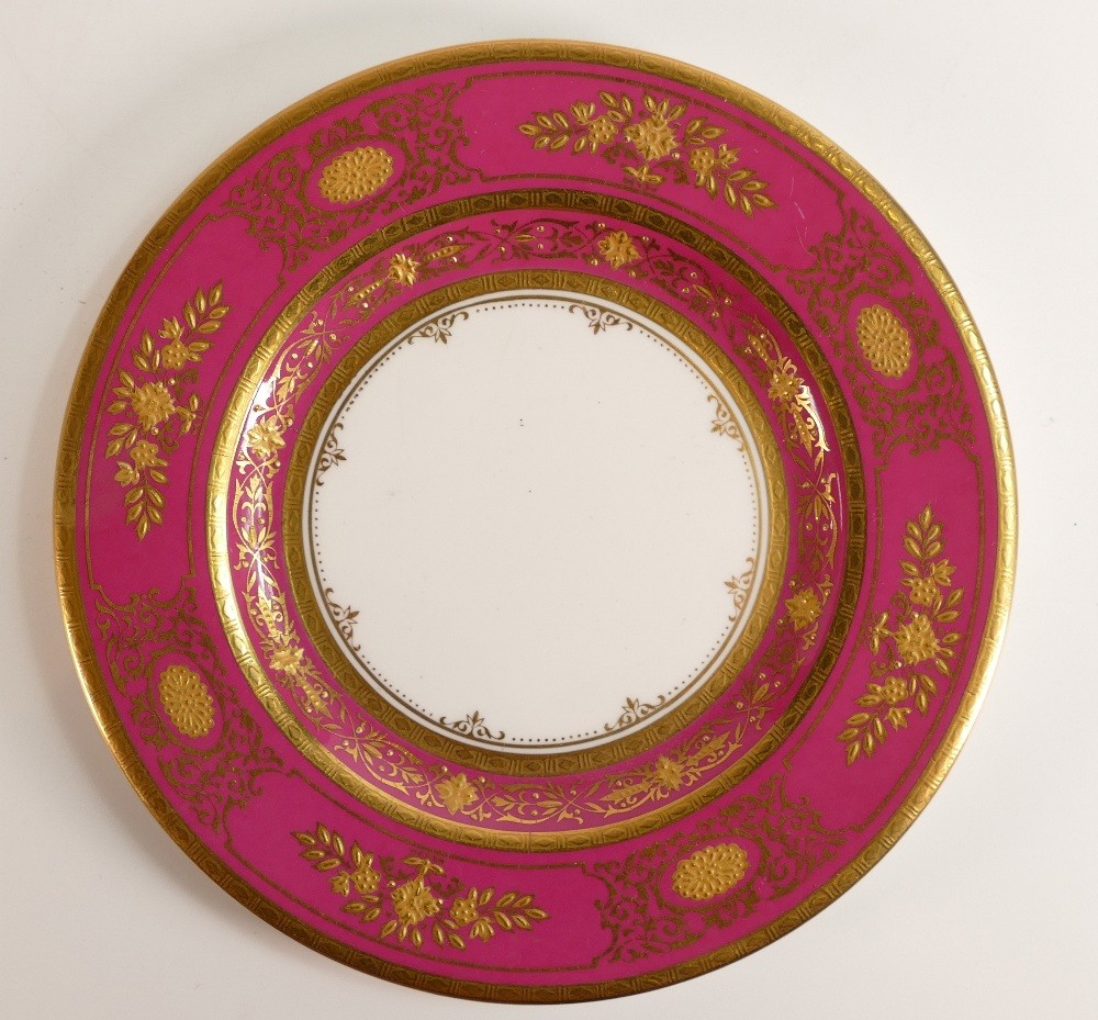 A collection of Mintons gilded china including Argyle plate, Brocade coffee can & saucer, Minton - Image 4 of 6