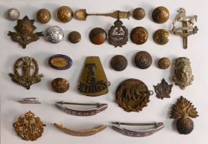 Large bag of military, railway including British Railways enameled badge) and other badges including