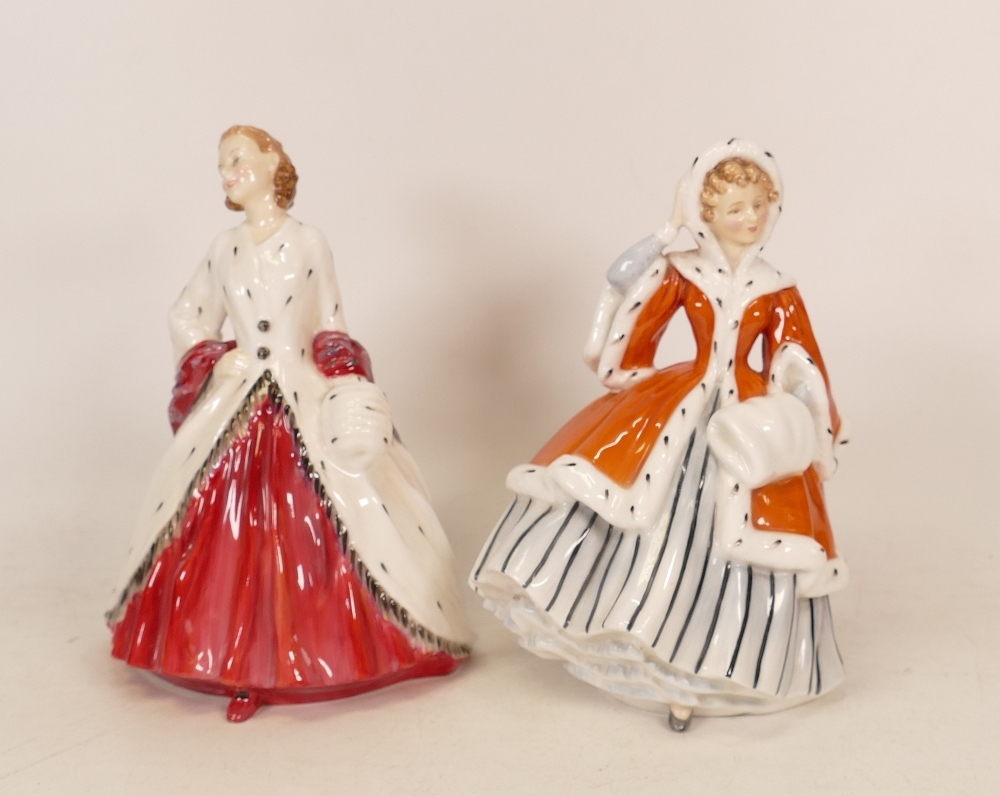 Royal Doulton lady figures The Ermine Coat HN1981 and Noelle HN2179 (2)