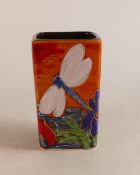 Anita Harris Dragonfly Reeds & Iris Sqaure Vase,Gold Signed, height 11.5cm