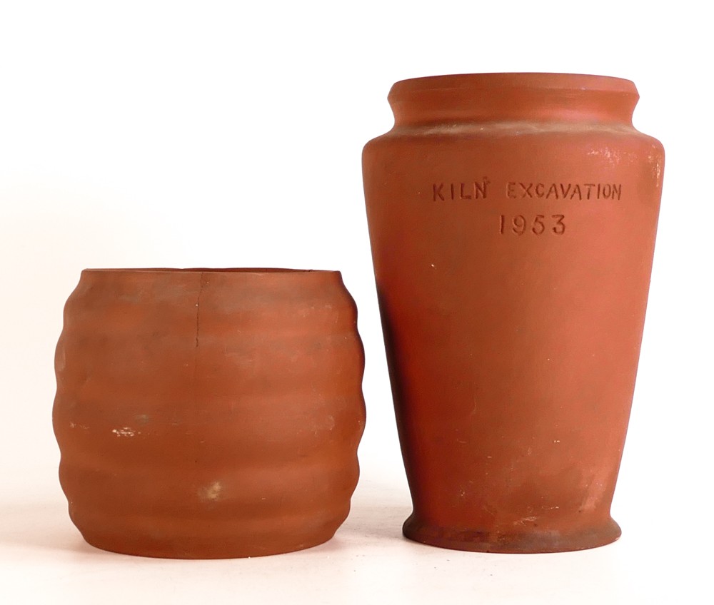 Two local interest Terracotta vases made from clay removed from BIS Kiln Excavations, Hanley Works - Image 3 of 4