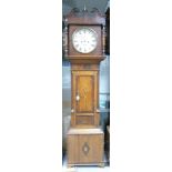 Victorian long case clock with Skarrat, Kington, Worcester 1834 enamelled face, height 199cm