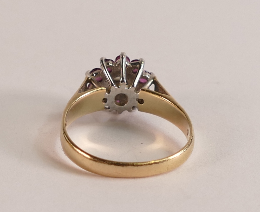 9ct ladies ring set with pink & white stones, size N/O, 3.3g. - Image 2 of 3