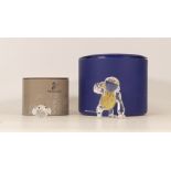 Two Boxed Swarovski Animals to include Pufferfish and Chimpanzee, boxed