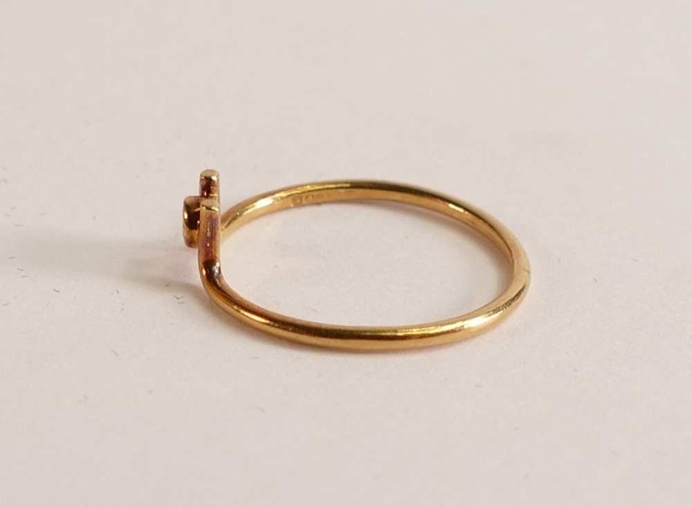 18ct gold diamond ring, size K, 1g. - Image 3 of 3