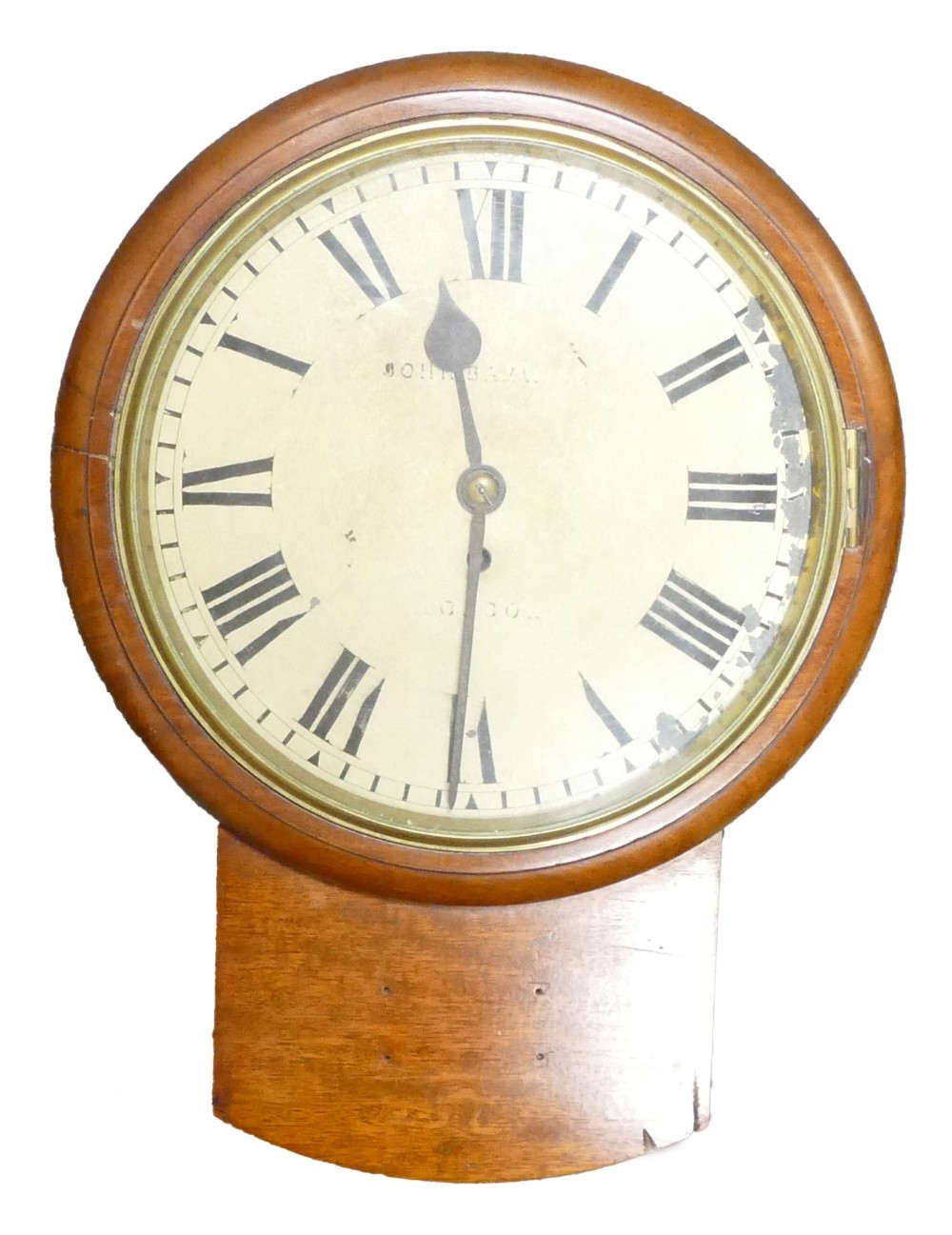 John Barwise 19th century Fusee movement drop dial Mahogany cased wall clock, presentation plaque