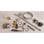 Assortment of silver items & jewellery, either hallmarked, or stamped 925, sil, silver, sterling