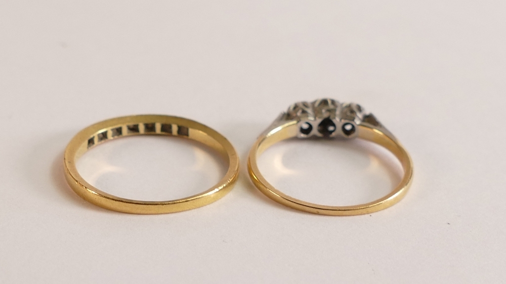 Two worn 18ct gold diamond rings, 3.4g. (2) - Image 3 of 3