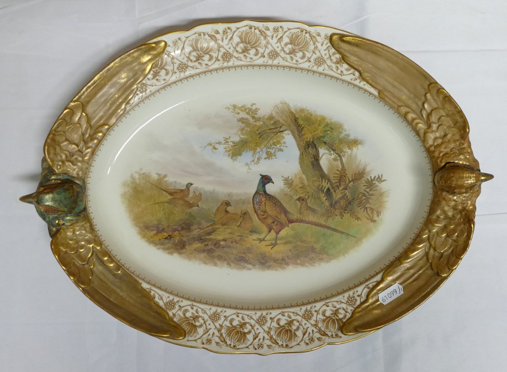 A Royal Worcester 'Game & Sea Birds' part dinner service, dated 1889, pattern 3425, comprising a - Image 4 of 6