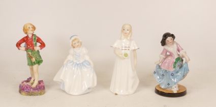 Royal Doulton figures Scotland HN04, Dinky Do HN3618, Bridesmaid HN2874 and unmarked figure of