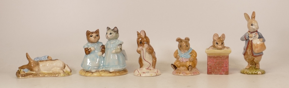 Royal Albert Beatrix Potter figures to include No more twist , Mittens & Moppet , Old Mr Bouncer ,