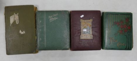 Four albums full of hundreds of Postcards, mainly earlier part of last century Edward VII onwards.