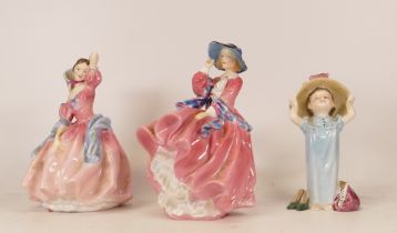 Royal Doulton figures Maytime, Top O The hill and make believe (3)