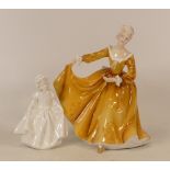 Royal Doulton lady figures Kirsty HN2381 and unpainted Dinky Do Hn1678 (2)