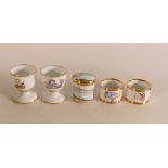 Kingsley enamelled matching humpty dumpty egg cup and napkin ring , matching clown egg cup and