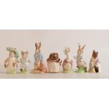 Beswick Ware BP9 Beatrix Potter figures to include Mrs Tiggy- Winkle, Peter Rabbit, Jemima