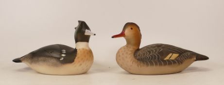 Two Royal Doulton Mergansers one male, one female (2)