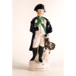 Mid-Victorian Staffordshire portrait figure of Napoleon Bonaparte. Modelled with hand in jacket
