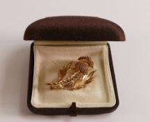 Quality 9ct gold thistle brooch, 8.6g.