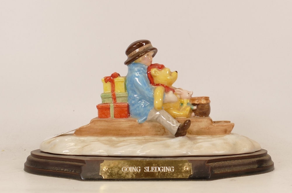 Royal Doulton Winnie the Pooh Tableau Going sledging . Limited edition