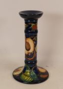 Moorcroft Queens choice candlestick. Height 21cm, dated 2000. Silver lined seconds