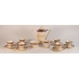 Arcadian Ware Art Deco 15 piece coffee set, 1 cup with hairline, 1 cup badly crazed (15)