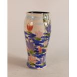 Anita Harris Homage to Monet Lillies Bella Vase, Gold Signed, height 17.5cm