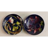 Two Moorcroft pin dishes to include Anemone and Woodland Sorrel ( silver lined). One Boxed