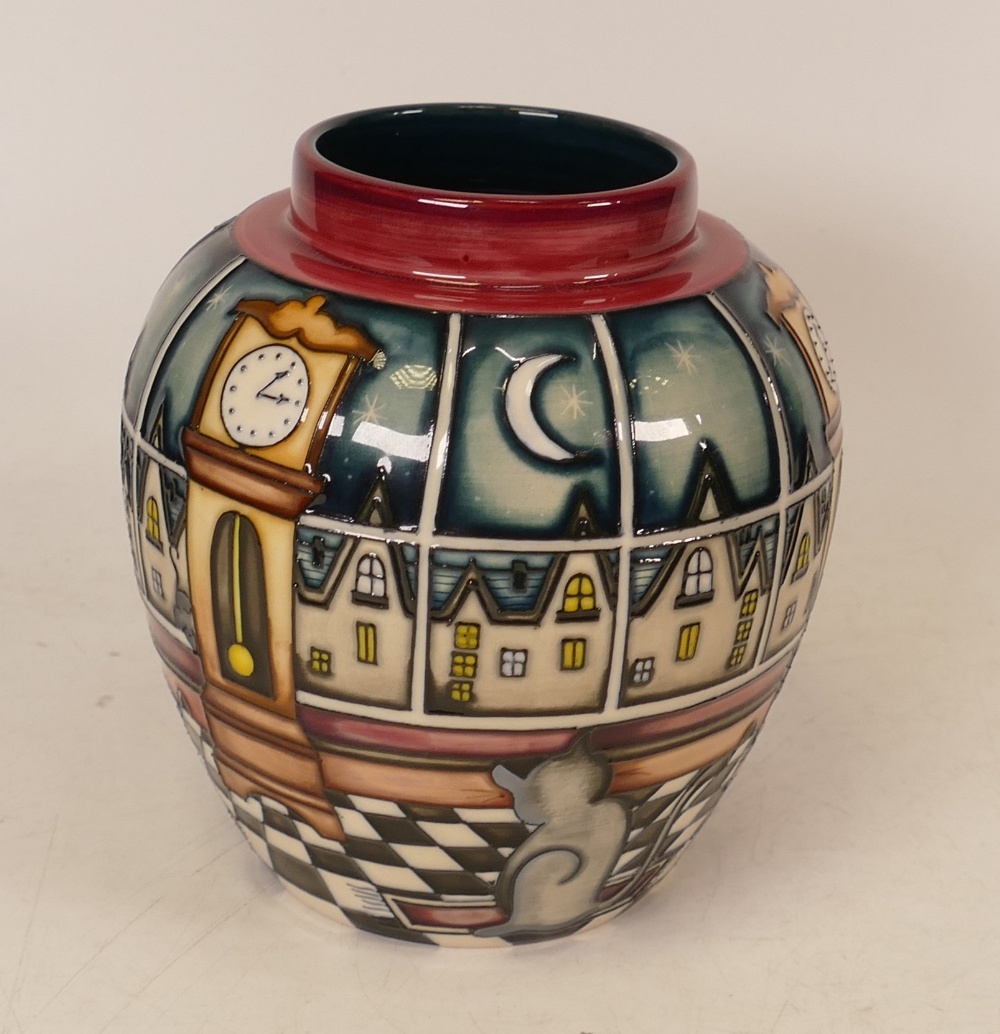 Moorcroft Hickory Dickory Dock ginger jar. limited edition230/250 , dated 2005 designed by Nicola