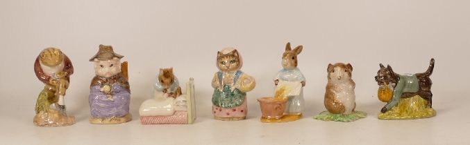 Royal Albert Beatrix Potter figures to include Cousin Ribby , Peter in bed , Mr Jeremy Fisher