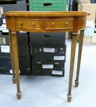 A Sheraton Style Console Table with Burrwood Pattern Veneers. Height: 76cm