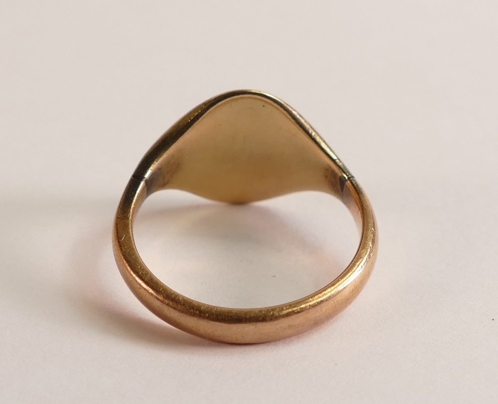 9CT gold Gentleman's signet ring, 6g. - Image 2 of 3