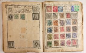 A Victory stamp album containing various stamps of the world.